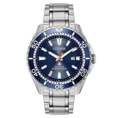 Citizen Men's Watch Promaster Diver Eco-Drive Blue Dial SS Bracelet BN0191-55L