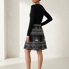 Talbots Embroidered Whimsigoth Boho Cottagecore Floral A-Line Petite Skirt 12P