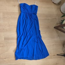 David's Bridal Long Formal Bridesmaid Dress Blue Sz 12 - One Shoulder Strap