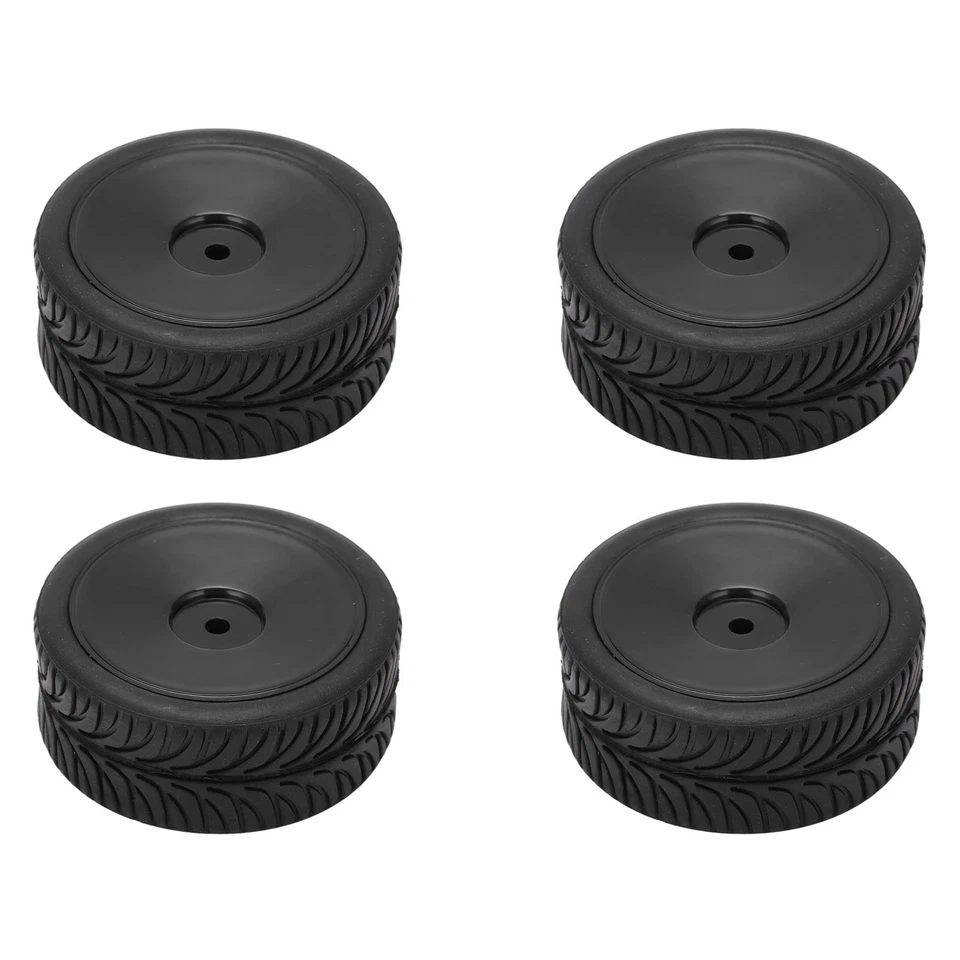 4Pcs Rc Gummi Reifen 65Mm Geschlossen Reifen Mit Arc Muster Für Wltoys 144001 Rc - Bild 3 von 4