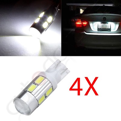 4X Projector White  T10 194 2825 168 W5W 158 LED 5730 10SMD  License Light Bulb