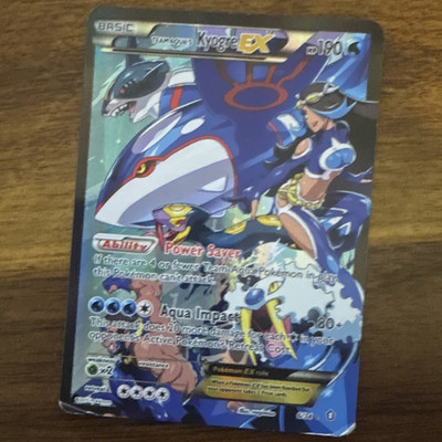 Team Aqua's Kyogre EX 6/34 Double Crisis EX Full Art Holo Ultra Rare