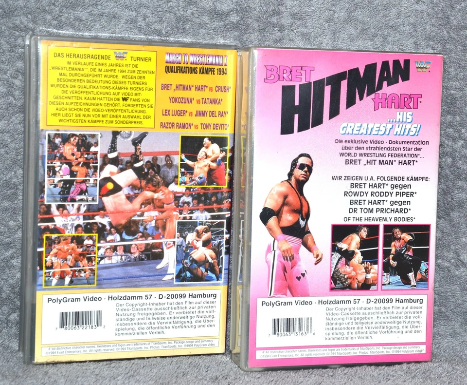 Wrestling VHS WWF Bret Hitman Hart his greatest Hits + March to Wrestlemania 10 - Bild 2 von 3