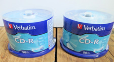 VERBATIM 50 Pack x2 Blank 52X CD-R CDR 700MB Disc NEW Sealed Spindle Cake Box