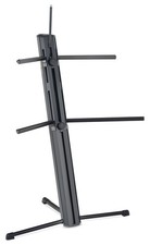 SUPPORT TREPIED DOUBLE BASE FIXATION AVEC CLAVIER NUMERIQUE PIANO DIGITAL NOIR