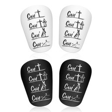 Nqeuepn 2 Pairs Miniature Shin Guards, PBT and EVA 10 6cm, White  black