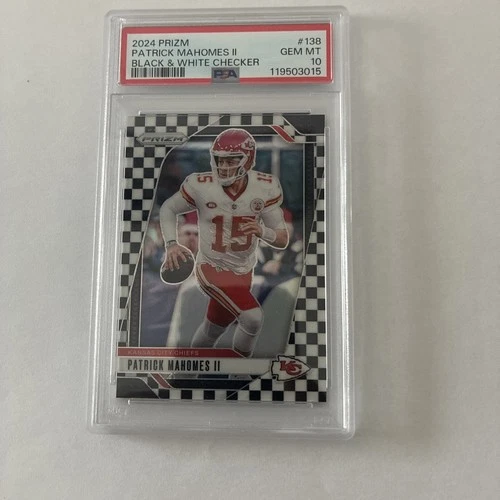 2024 Panini Prizm Patrick Mahomes ll Black &White Checker PSA 10 GEM MINT 💎