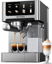 AIRMSEN 20 Bar Espresso Machine with Automatic Milk Frother, Cappuccino & Latte
