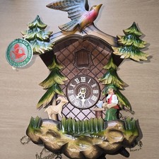 HUBERT HERR Woodchopper & moving Goat Cuckoo Clock