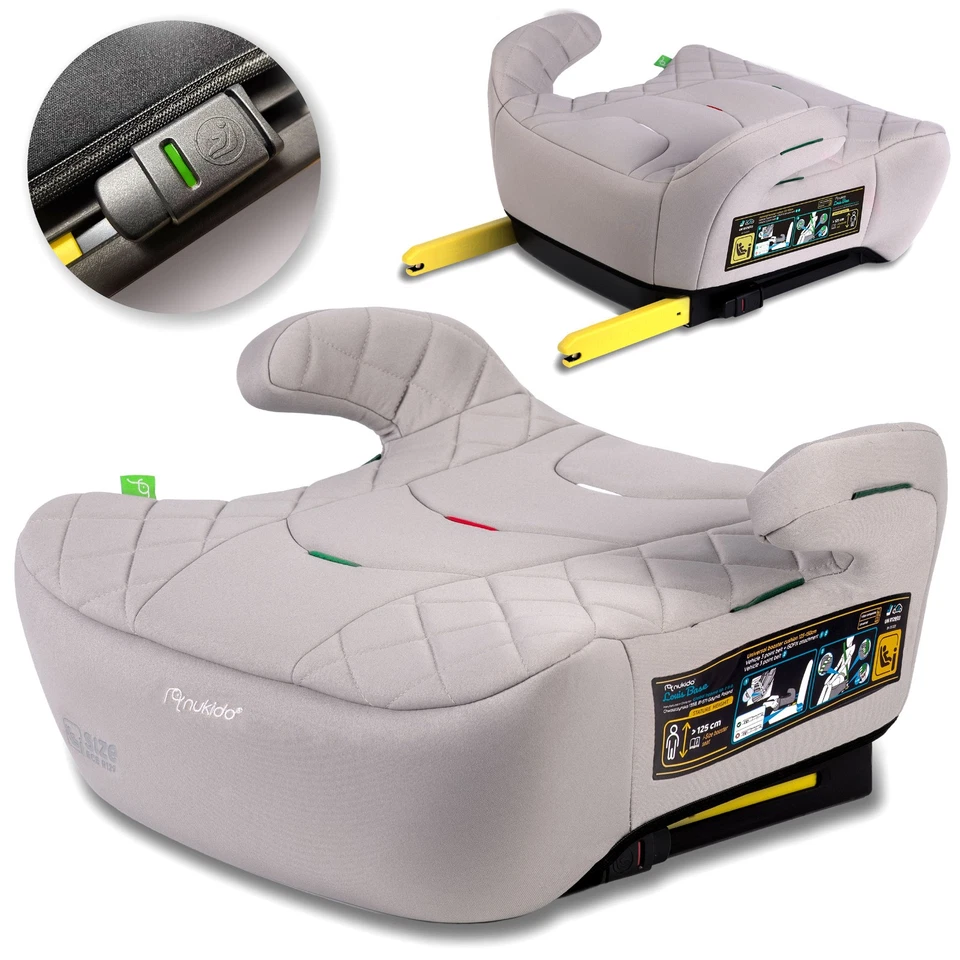 NUKIDO Kindersitzerhöhung ECE R129/03 Autositzerhöhung i-Size ISOFIX 125-150cm