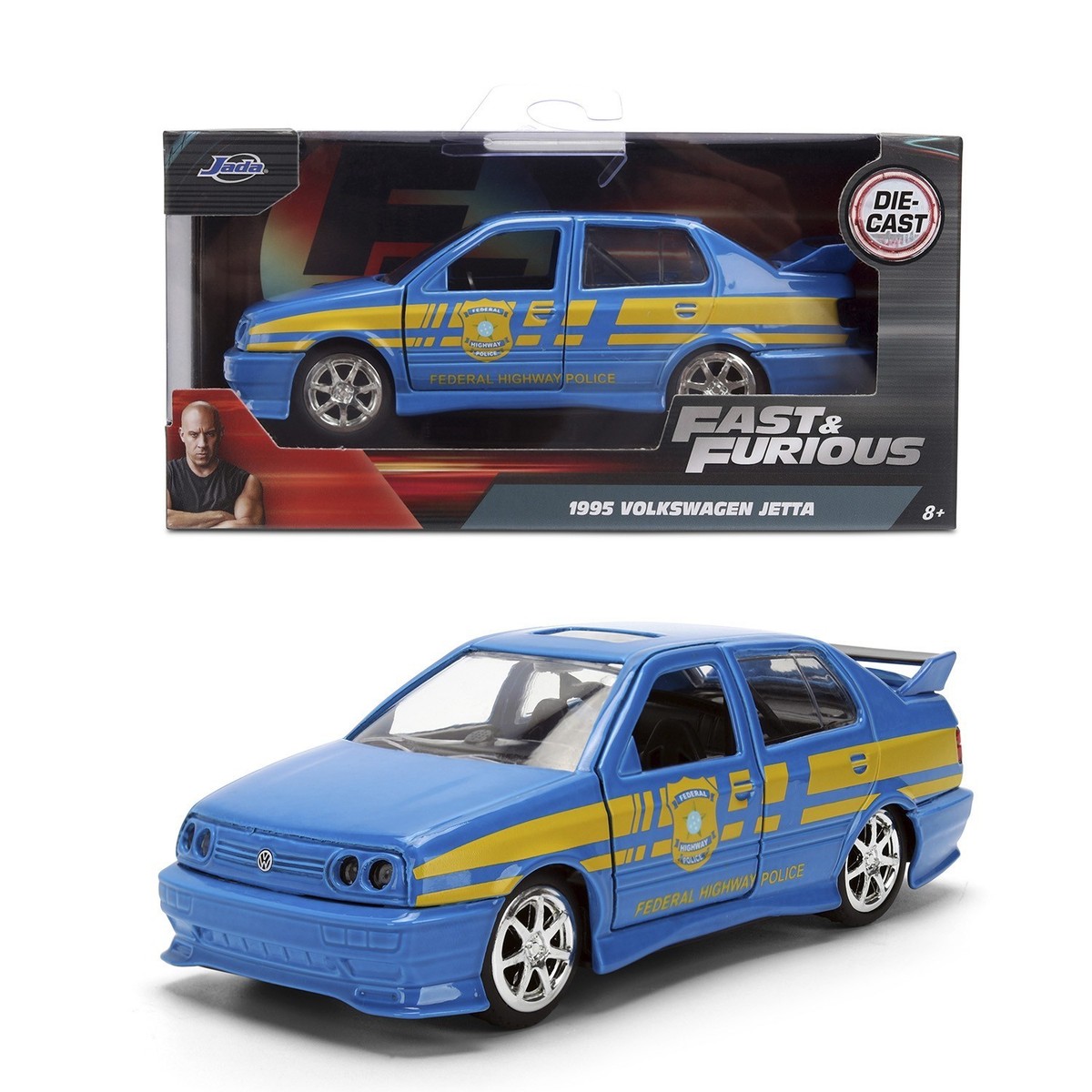 Jada 1:32 Fast & Furious Movie 1995 VW Jetta Police Car 36363