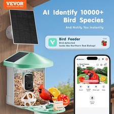 New Smart Bird Feeder with Camera, 2K HD AI Identify 10000 Bird Species, Solar