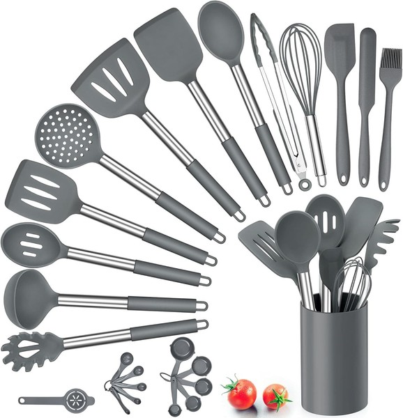Herogo KüChenhelfer Set, 25 StüCk Silikon KüChenutensilien Mit Halter, Hitzebest-image