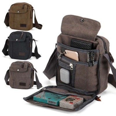 Men's Canvas Cross Body Bag Messenger Shoulder Book Bags School Satchel Vintage