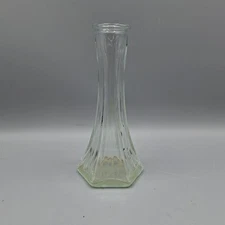 E O Brody Clear 6" Fluted Vase, # 175, Made in the USA Cleveland OH, Vintage