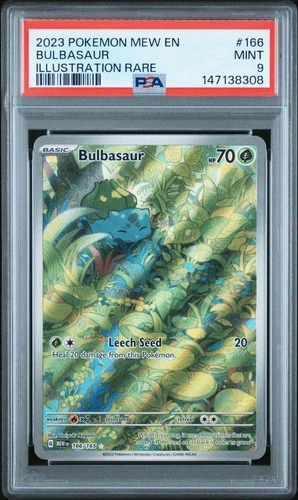 2023 POKEMON MEW EN-151 ILLUSTRATION RARE #166 BULBASAUR PSA 9