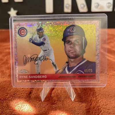 2025 Topps Chrome Platinum Anniversary Ryne Sandberg 348 Rose Gold Refractor /75