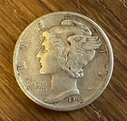 1943-D Mercury Dime VF+ Denver WWII Era 90% Silver Winged Liberty Coin