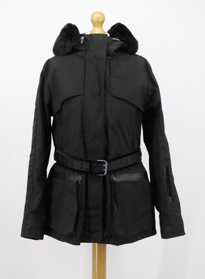 TROY LONDON ELEMENTS DAMEN KUNSTFELL PARKA JACKE UK L SCHWARZ UVP 680  EG