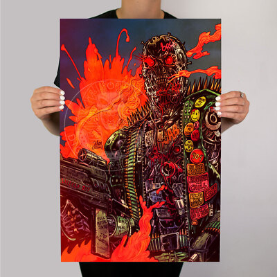 Terminator Feuer T800 Metall Plakat 80s Man Cave T800 Cyberdyne Systeme Skynet