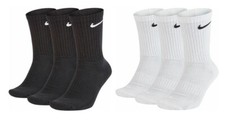 Nike Socken Dri Fit 3 Paar Sport Langsocken Tennissocken Baumwolle, Grau, Weiß