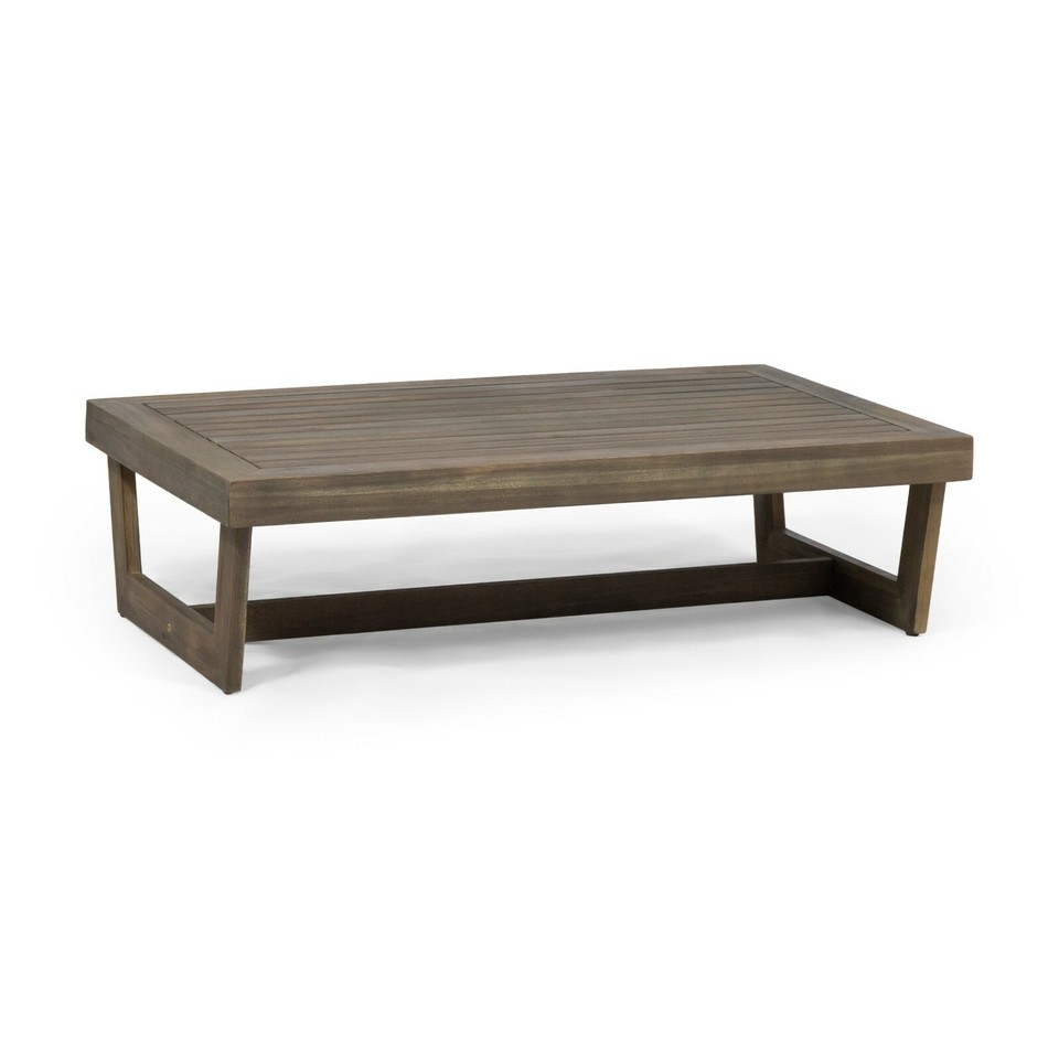Outdoor Acacia Wood Slat Top Coffee Table | eBay