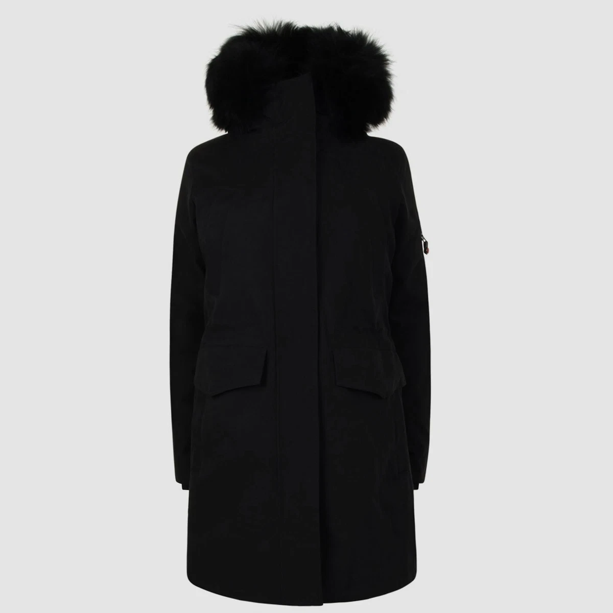 1250 49 WINTERS Women s Black Fulham Long Parka Jacket Coat Size