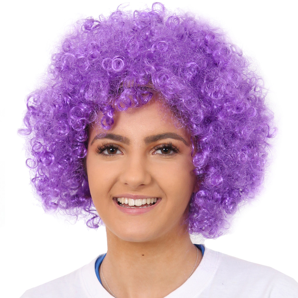 ADULTS PURPLE AFRO WIG 1960 display picture 1