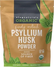 Viva Naturals Organic Psyllium Husk Powder 1.5 Lbs Easy Mixing Fiber Supplement