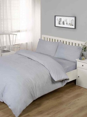 Cascade Home Gebürstete Baumwolle Bettbezug Set Grau King/Groß 5 FUSS 