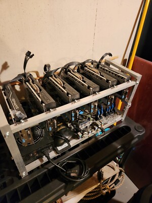 Ethereum/Cryptocurrency Miner Mining rig 6 card AMD RX580 Sapphire 200MH/S