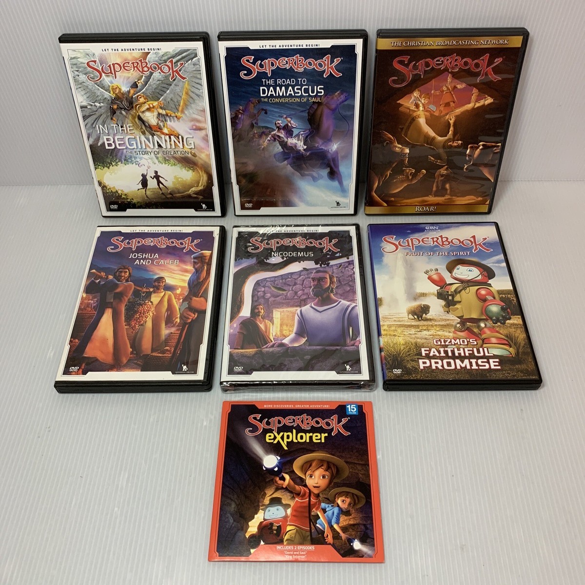 7) Superbook Bible Adventures (DVD) Creation, Damascus, Roar