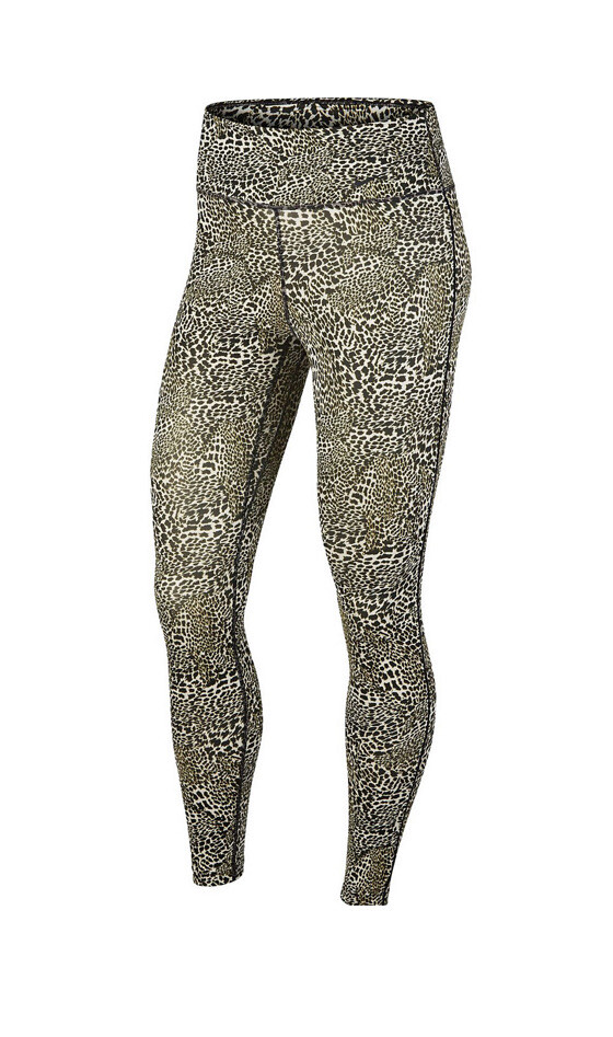 nike training one tight cropped leggings in mono leopard print