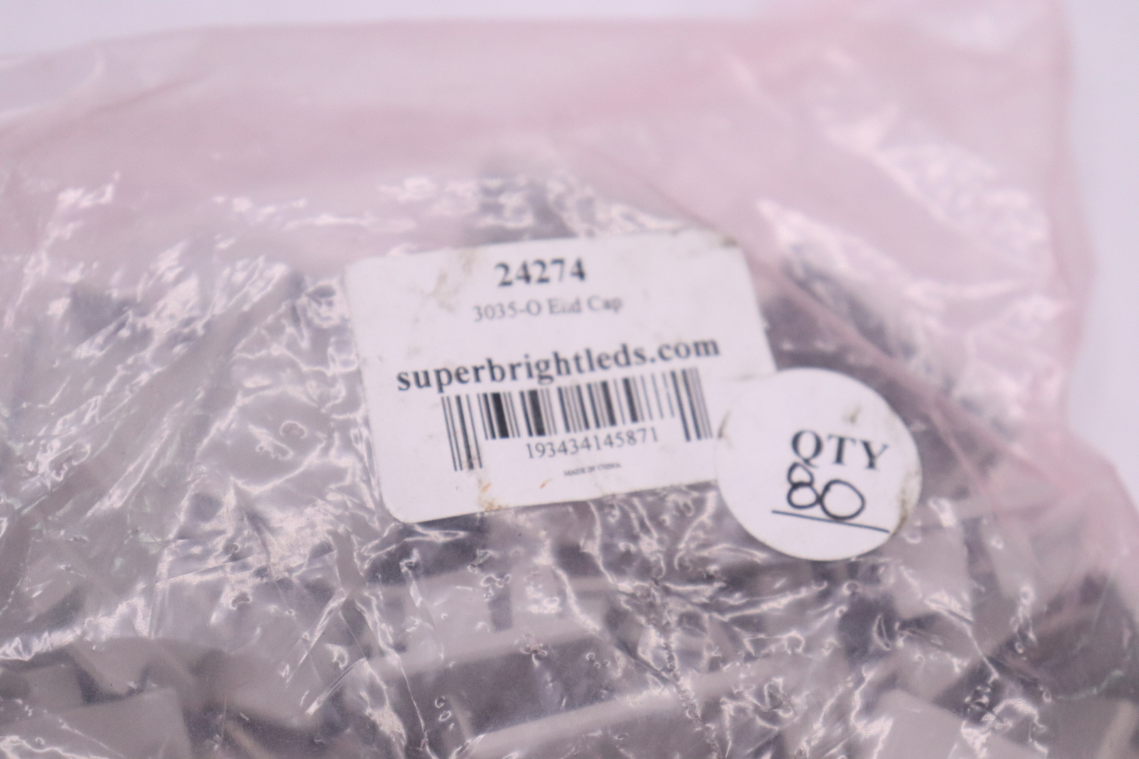 (80-Pk) Gray End Cap 3035-O