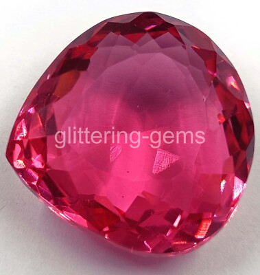 Natural Pink Ruby 86.15 Ct Pear Cut Certified Loose Gemstone 5AIH