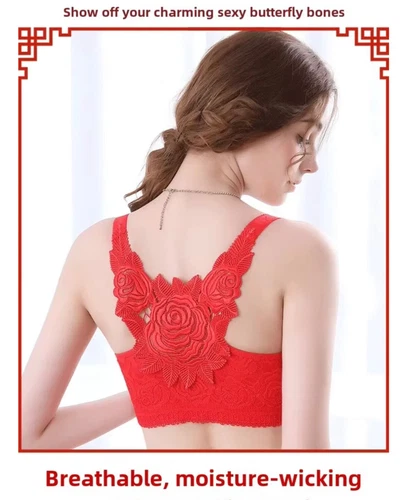 Floral Secrets Comfort Rose Flower Push Up Bra New Wireless Lace Lift GREY 38C - Picture 9 of 16