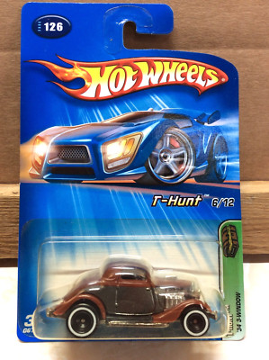 HOT WHEELS 2005 TREASURE HUNT SERIES 3-WINDOW '34 FORD   #6 OF 12 NEAR MINT CARD