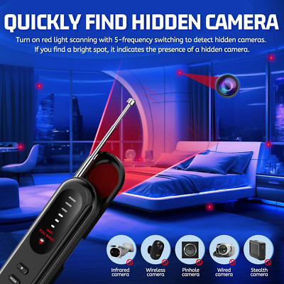 Hidden Camera Detector RF Finder Spy Tracker Detector for Travel & Cars Portable
