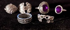 Stackable Silver toned Set Of 6 Fasion Rings