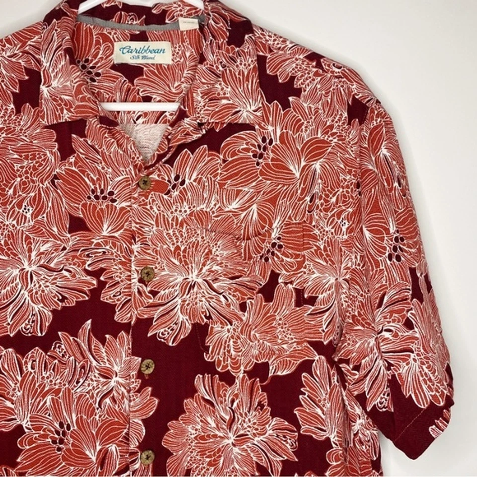 Футболка с коротким рукавом Roundtree & Yorke карибская шелковая смесь цветочный принт размер L - Изображение 2 из 4