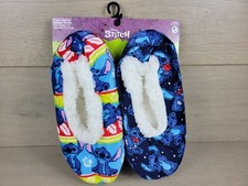 Disney's Stitch Fuzzy Baba Brand Slipper Socks 2 Pack New With Tags One Size FM