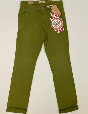 Scotch Shrunk NWT Boys Sizes 8 & 10 Slim Fit Green Chinos Khaki Pants