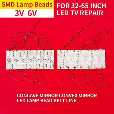 3V SMD Lamp Beads with Optical Lens Fliter for LED TV Repair(3V with Cable)