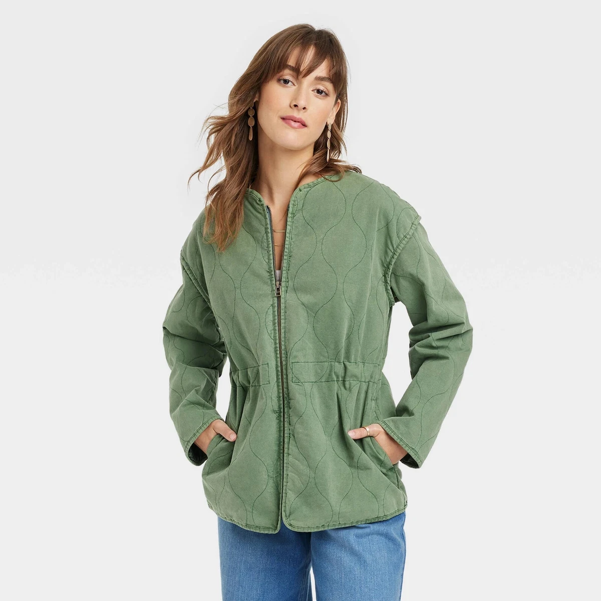 Small - Womens Cotton Twill Jacket - Universal Thread - Green | eBay