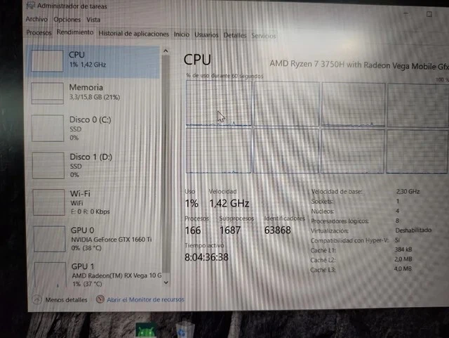 Portátil gaming potente 1660ti - Imagen 3 de 4