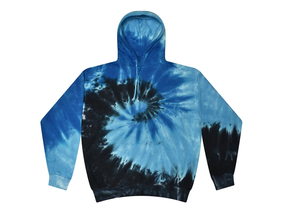 Sudaderas con capucha Tie Dye multicolor, tallas para niños 80 % algodón, L/S, bolsillos sin cremallera  Foto 2 de 4
