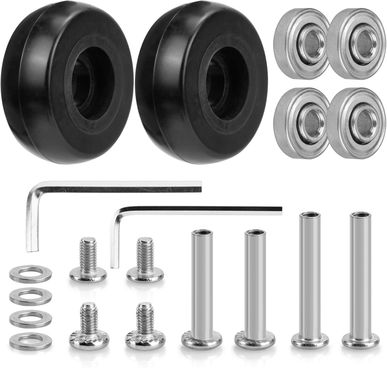 50mm Black Luggage Wheel Replacement Set 2 Pack for Suitcases-image