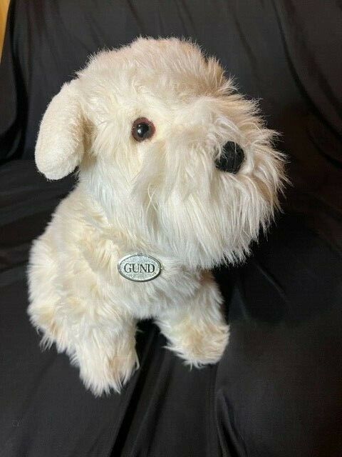 VINTAGE Clearance SALE Limited time 1989 GUND High material WHITE PLUSH SHAGGY DOG ANIMAL SILVER S STUFFED