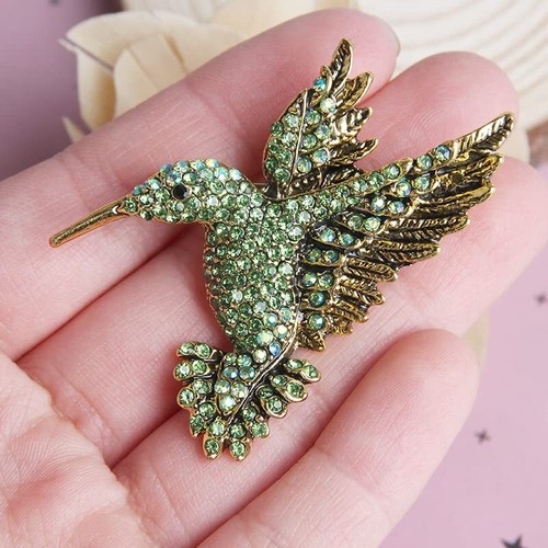 2Pcs Hummingbird Brooch Pin Rhinestone Animal Bird Women Garment Scarf Access... - Picture 3 of 8