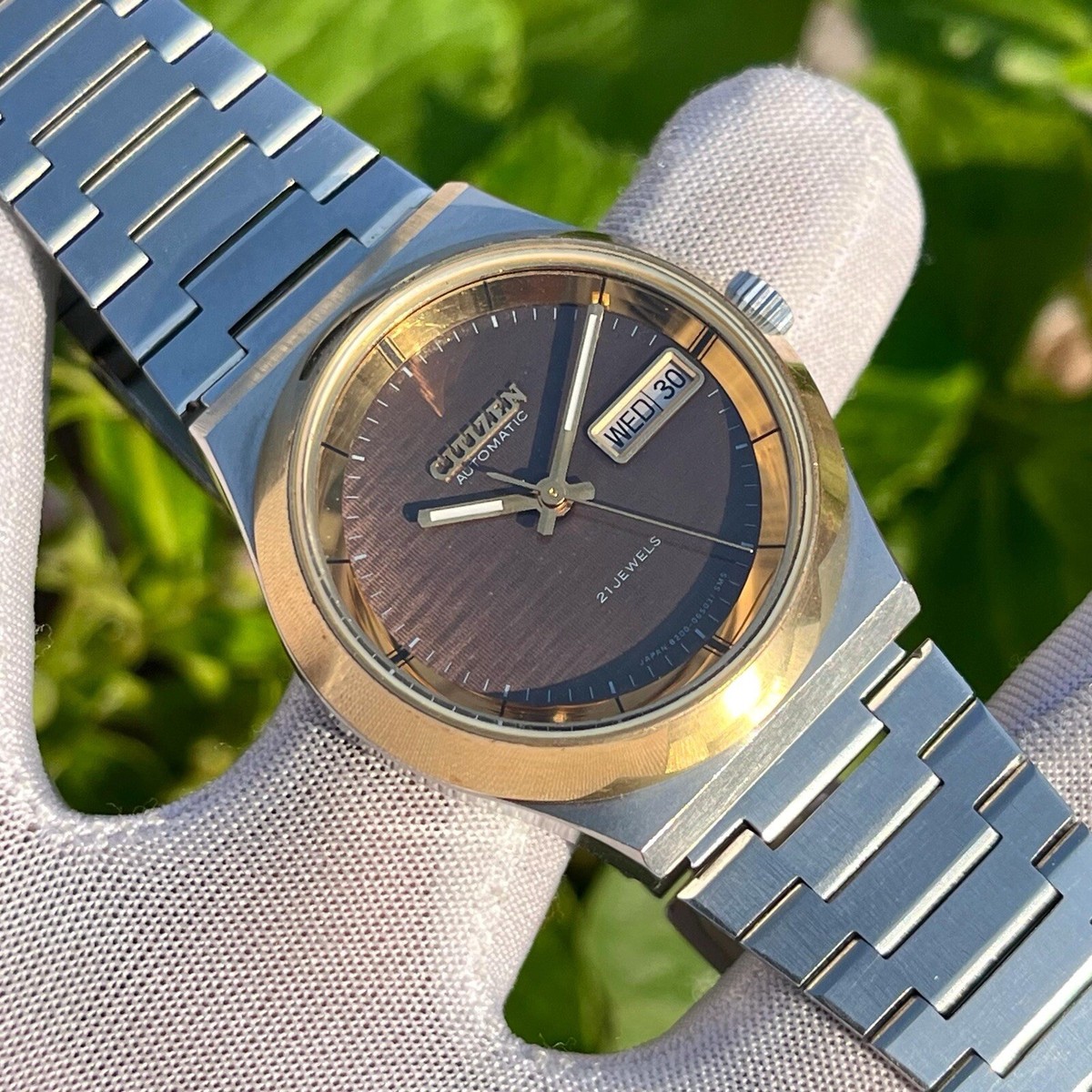 CITIZEN 自動巻腕時計　antique vintage Vintage Citizen Automatic Wooden Textured Dial Japan Made Men